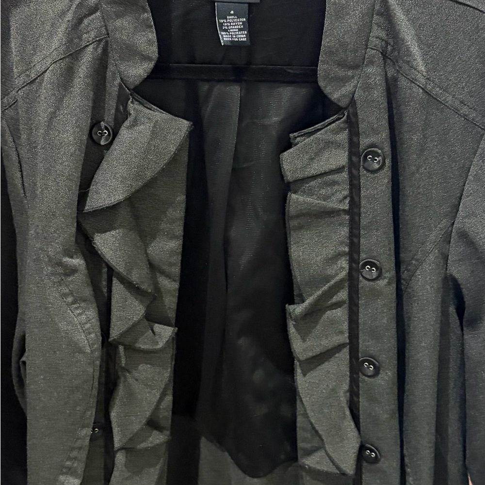 Torrid Charcoal Ruffle Trench Coat